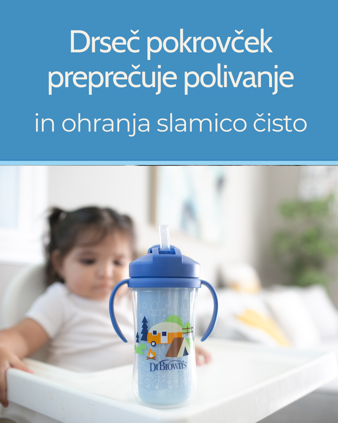 Izoliran lonček z mehko slamico