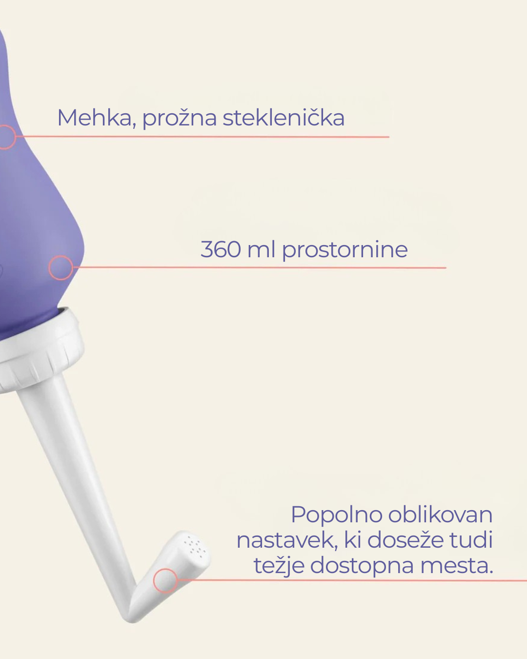 Peri steklenička za spiranje po porodu