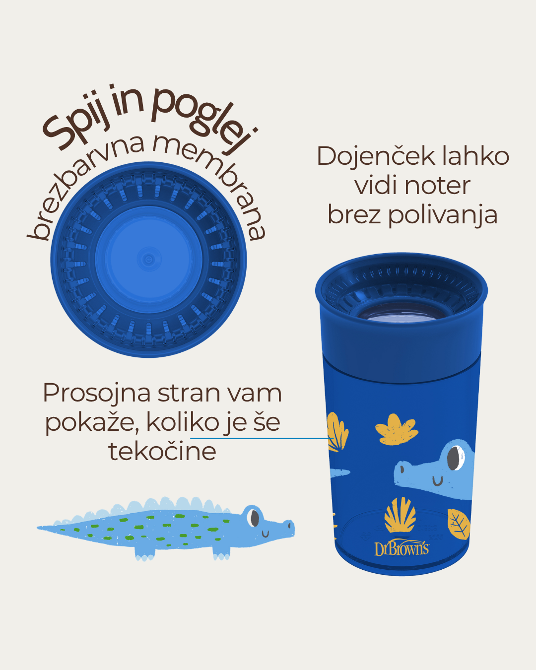 Lonček Cheers 360° brez ročajev 300 ml - več barv