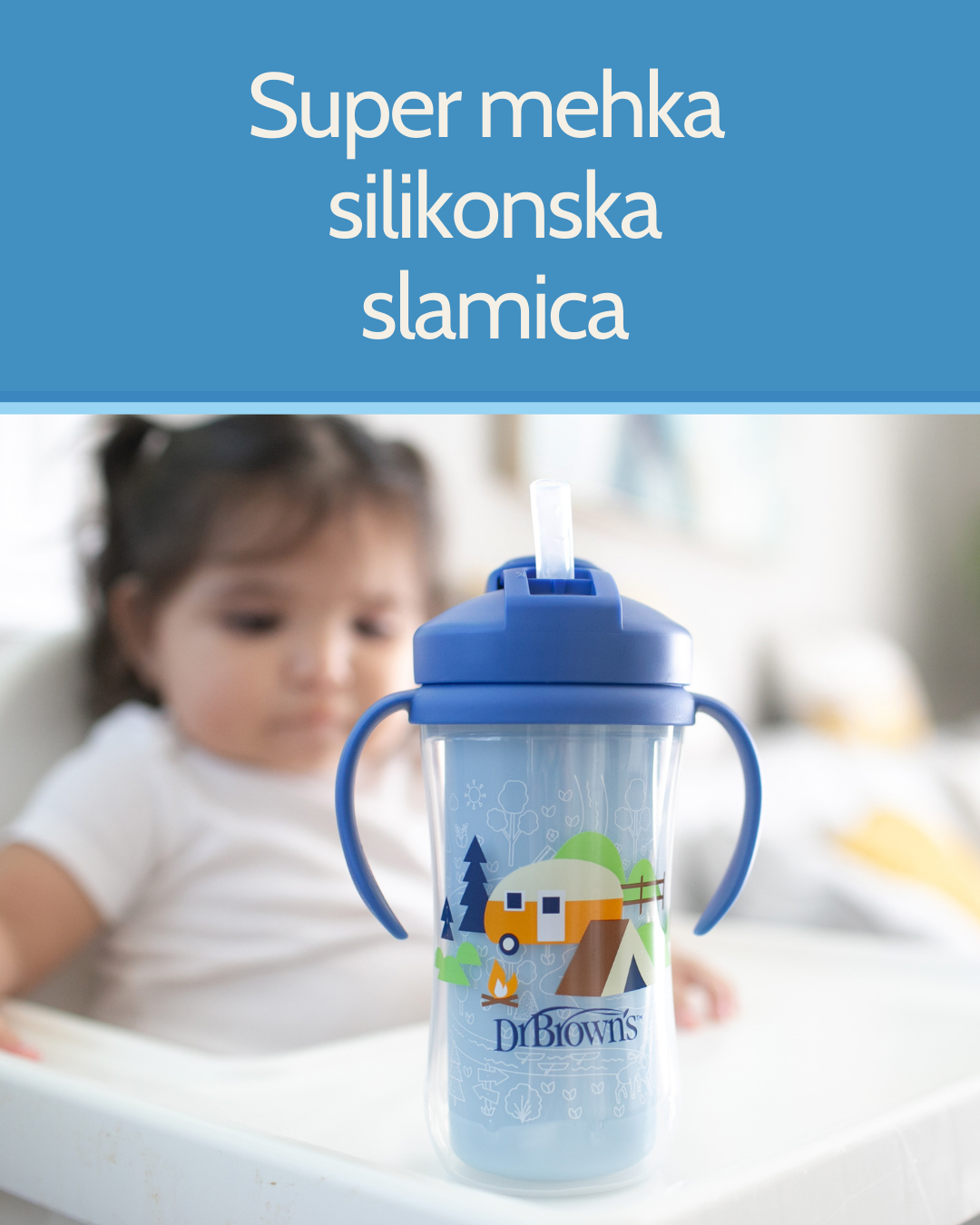 Izoliran lonček z mehko slamico