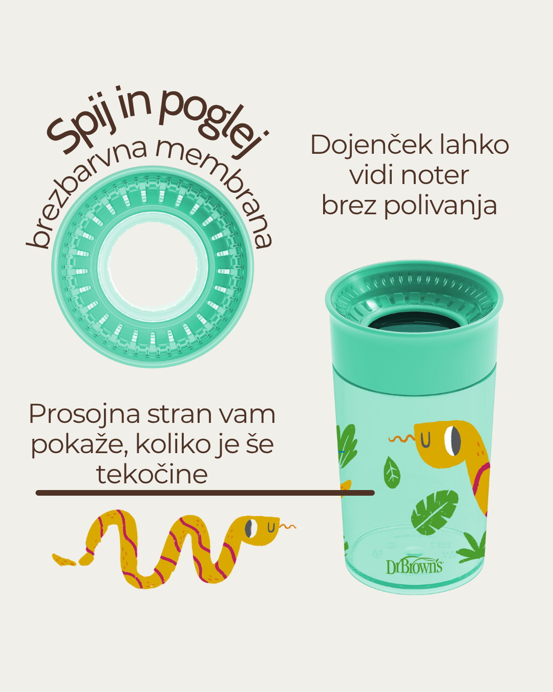 Lonček Cheers 360° brez ročajev 300 ml - več barv