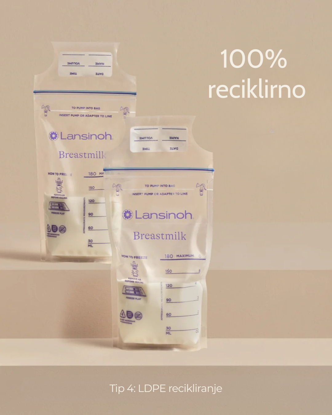 Vrečke za shranjevanje mleka, 25 kom