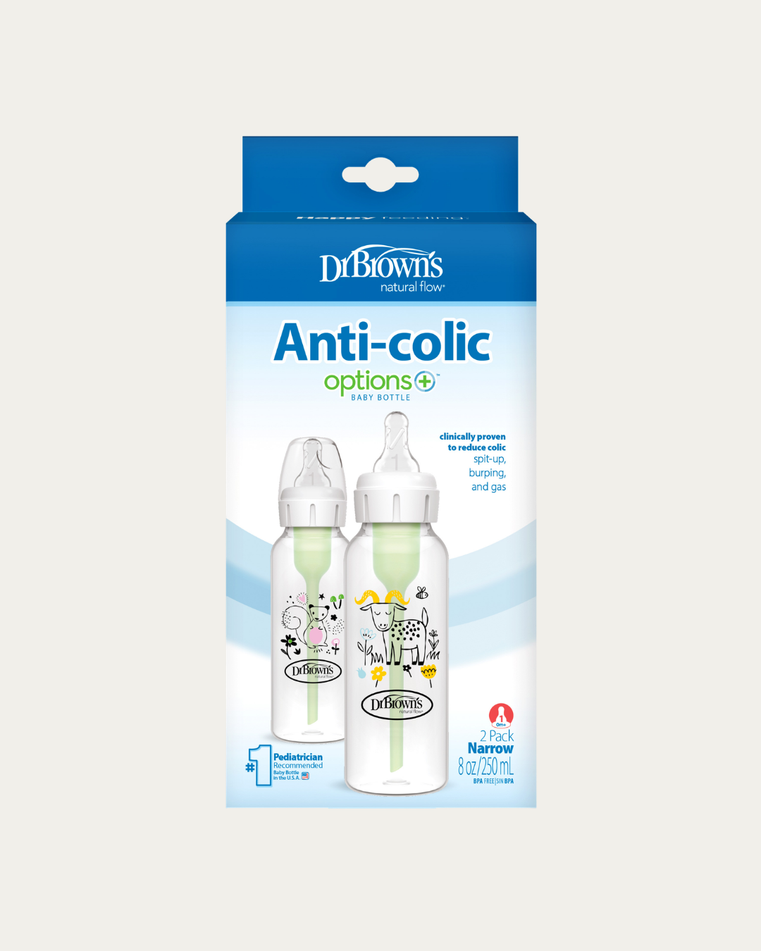 Plastična ozkovratna steklenička MOTIV 250 ml, 2 kom