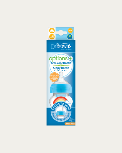 Plastična širokovratna BARVNA steklenička 270ml (cucelj 3 in ustnik)