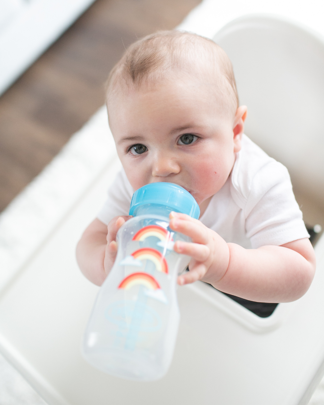 Plastična širokovratna BARVNA steklenička 270ml (cucelj 3 in ustnik)