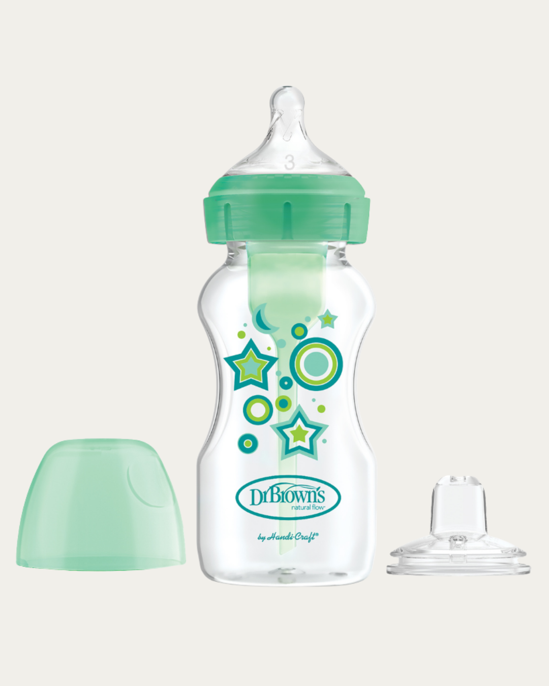 Plastična širokovratna BARVNA steklenička 270ml (cucelj 3 in ustnik)