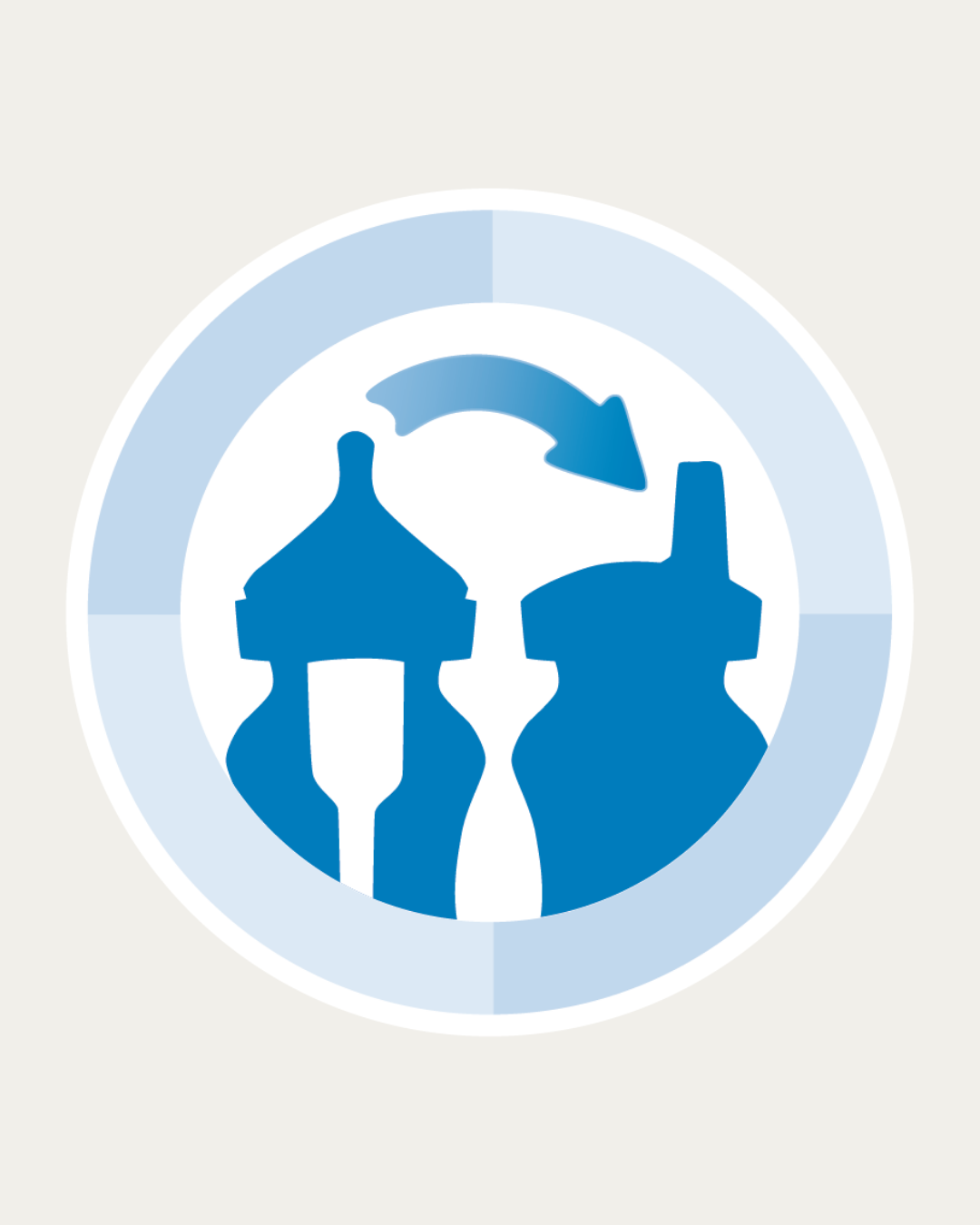 Plastična širokovratna BARVNA steklenička 270ml (cucelj 3 in ustnik)