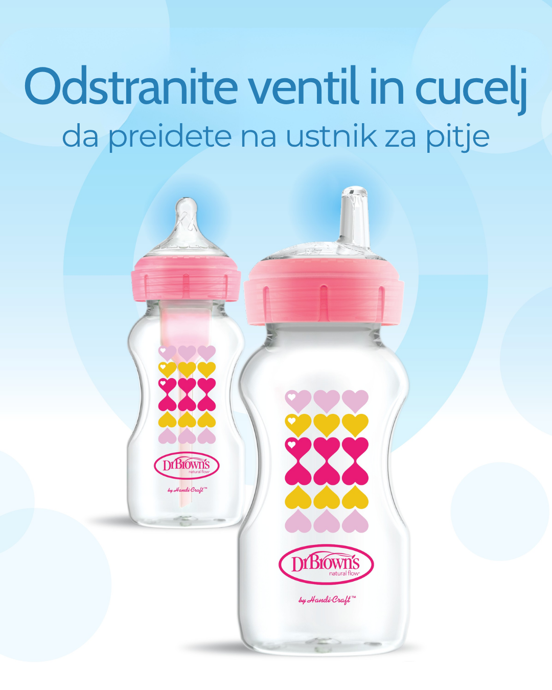 Plastična širokovratna BARVNA steklenička 270ml (cucelj 3 in ustnik)