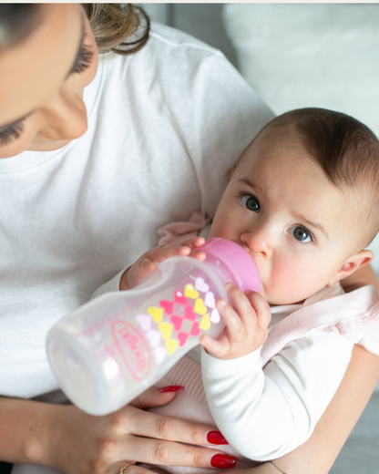 Plastična širokovratna BARVNA steklenička 270ml (cucelj 3 in ustnik)