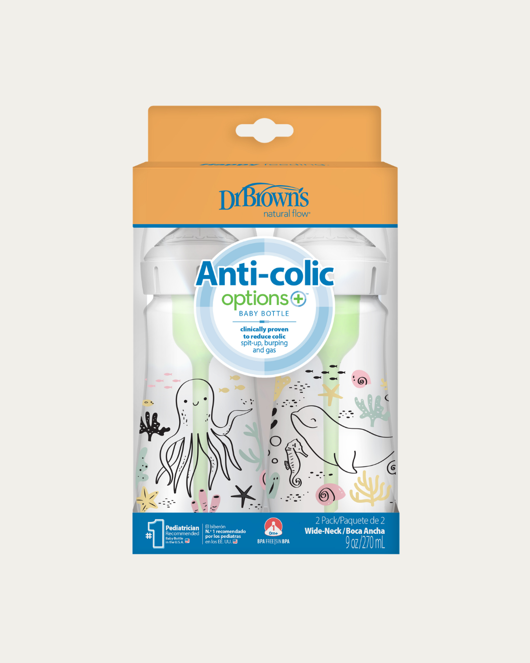 Plastična širokovratna MOTIV steklenička, 2 kom