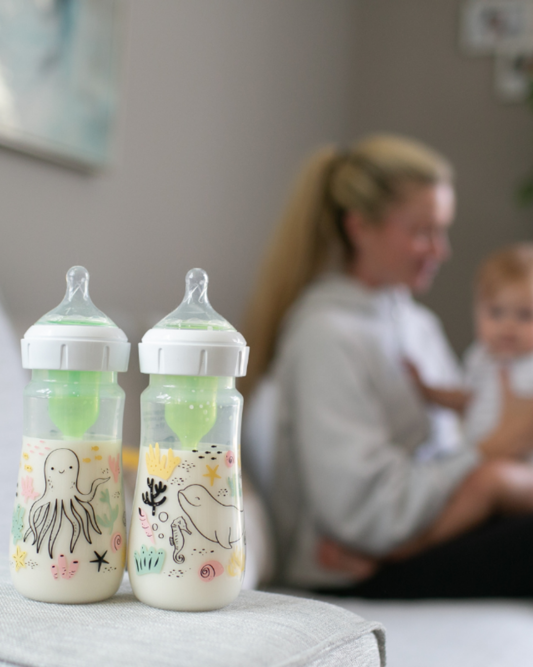 Plastična širokovratna MOTIV steklenička, 2 kom