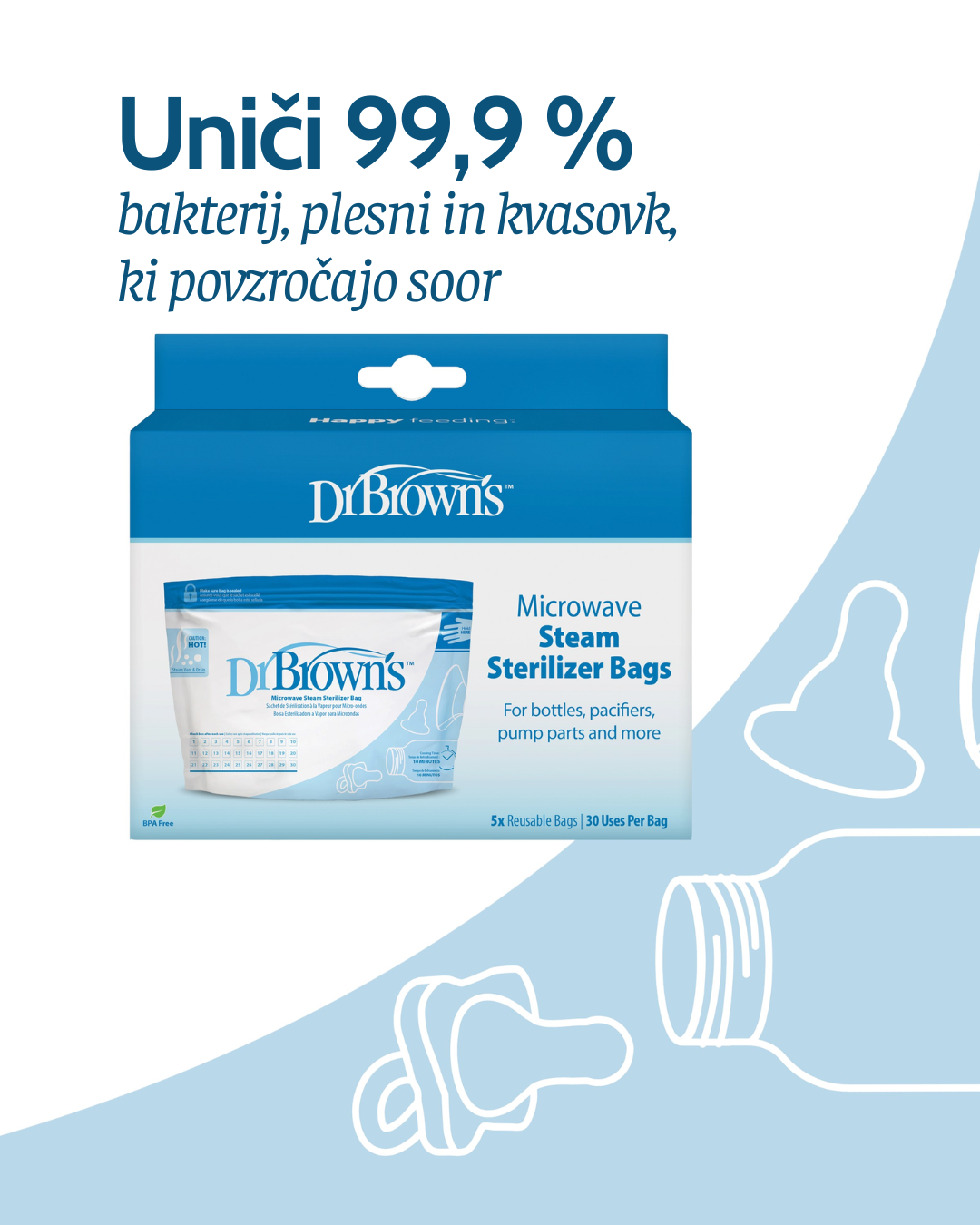 Vrečke za parno steriliziranje, 5 kom