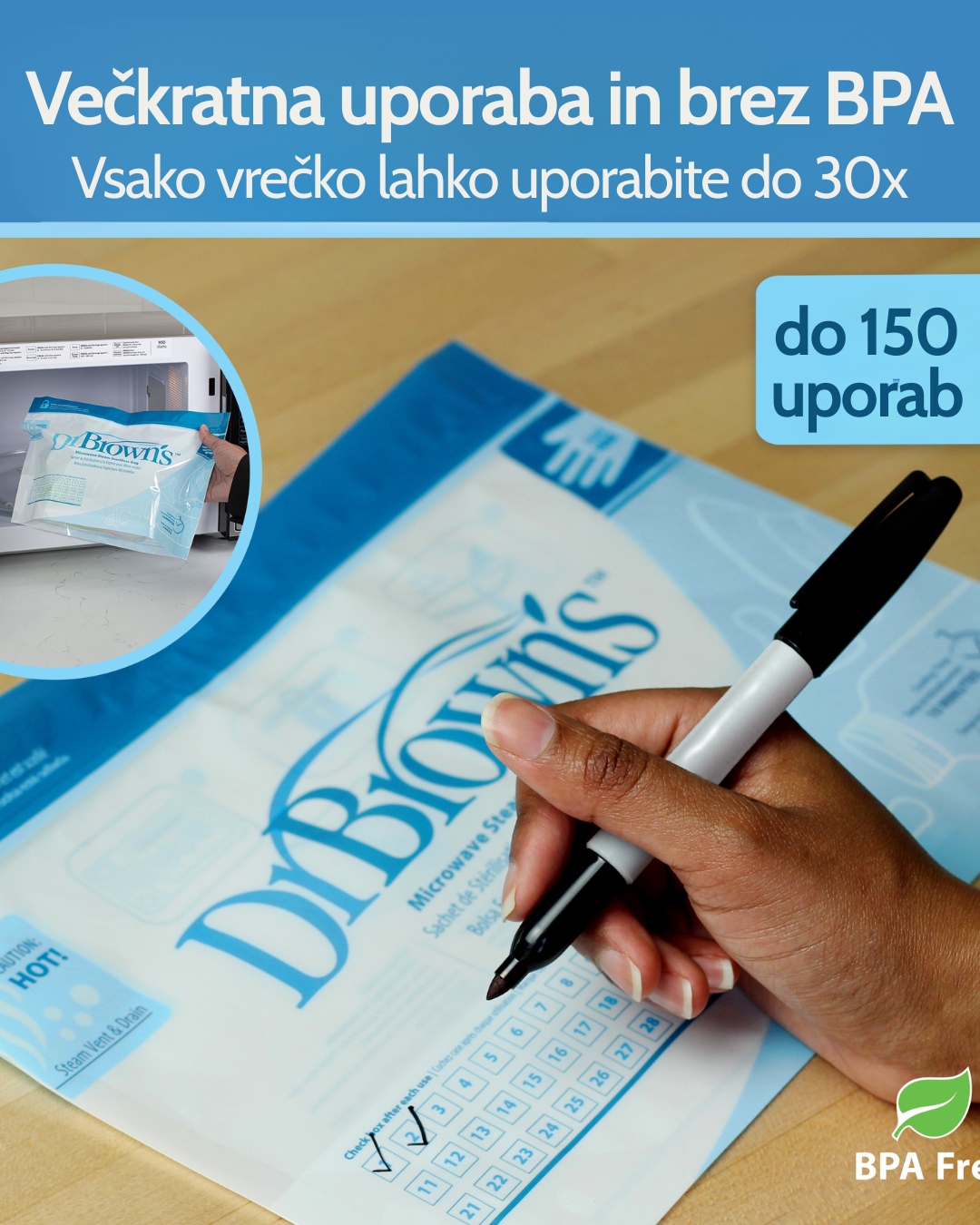 Vrečke za parno steriliziranje, 5 kom