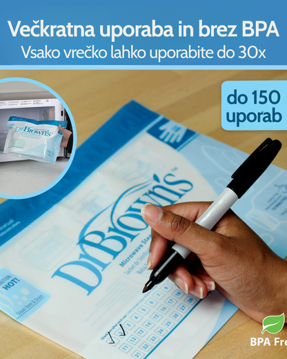 Vrečke za parno steriliziranje, 5 kom