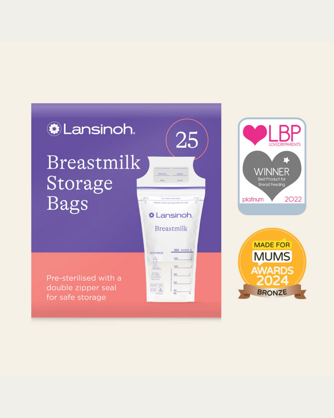 Vrečke za shranjevanje mleka, 25 kom